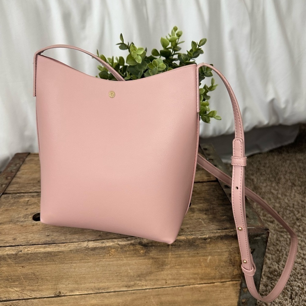 SAMARA Pink Peony Vegan Leather Medium Shoulder Crossbody Bag Purse - Picture 9 of 9